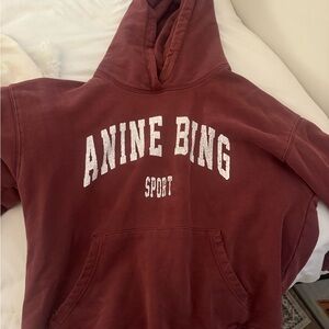 Anine Bing Sport Burgundy Hoodie